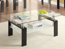 Load image into Gallery viewer, Dyer - 1-Shelf Rectangular Glass Top Coffee Table - Black