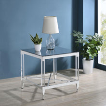 Load image into Gallery viewer, Lindley - Square Tempered Mirror Acrylic Side End Table - Chrome