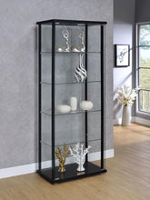 Load image into Gallery viewer, Delphinium - 5-Shelf Clear Glass Curio Display Cabinet - Black