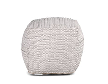 Load image into Gallery viewer, Hakim - Square Handwoven Woolen Pouf - White