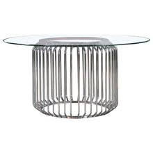 Load image into Gallery viewer, Veena - Round Glass Top Metal Dining Table - Chrome