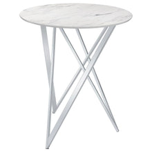 Load image into Gallery viewer, Bexter - Round Faux Marble Bistro Bar Table - Chrome