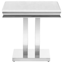 Load image into Gallery viewer, Kerwin - Square Stone Top End Table - White And Chrome