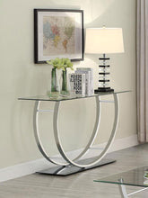 Load image into Gallery viewer, Danville - U-Shaped Glass Top Entryway Console Table - Chrome