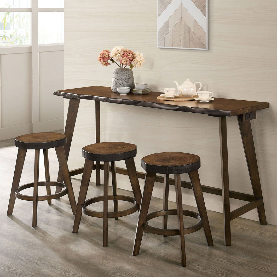 Missoula - 4 Piece Counter Height Table Set - Walnut