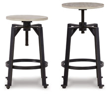 Load image into Gallery viewer, Karisslyn - Whitewash / Black - Swivel Stool (Set of 2)