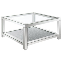 Load image into Gallery viewer, Valentina - 1-Shelf Square Glass Top Coffee Table - Silver