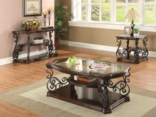 Load image into Gallery viewer, Laney - 1-Shelf Glass Top Rectangular End Table - Deep Merlot