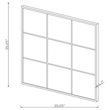 Load image into Gallery viewer, Quetzal - Square Window Pane Wall Mirror - Black