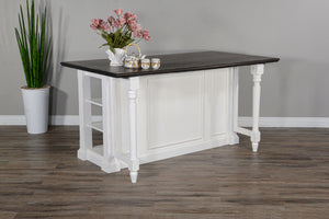 Carriage House - Kitchen Island - White / Dark Brown
