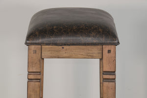 Doe Valley - Backless Stool With Cushion Seat - Brown / Black