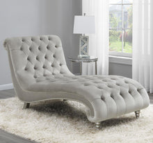 Load image into Gallery viewer, Lydia - Velvet Upholstered Tufted Chaise - Gray