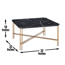 Load image into Gallery viewer, Daxton - Faux Marble Top Square Cocktail Table - Black