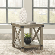 Load image into Gallery viewer, Aldwin - Gray - Rectangular End Table - Crossbuck Styling