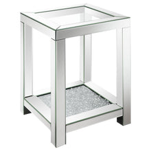 Load image into Gallery viewer, Valentina - 1-Shelf Square Glass Top Side End Table - Silver