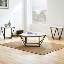 Load image into Gallery viewer, Corvus - 3 Piece Table Set - White Marble Hexagon