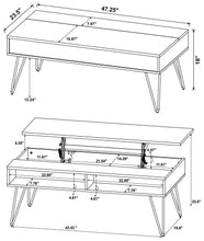 Load image into Gallery viewer, Fanning - Engineered Wood Lift Top Coffee Table - Golden Oak