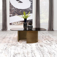 Load image into Gallery viewer, Morena - Rectangular Tawny Glass Coffee Table - Brushed Bronze