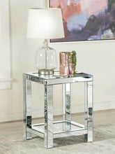 Load image into Gallery viewer, Valentina - 1-Shelf Square Glass Top Side End Table - Silver