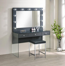 Load image into Gallery viewer, Afshan - Upholstered Square Padded Vanity Stool - Chrome