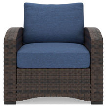 Load image into Gallery viewer, Windglow - Blue / Brown - Lounge Chair With Cushion