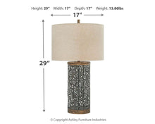 Load image into Gallery viewer, Dayo - Gray / Gold Finish - Metal Table Lamp