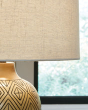 Load image into Gallery viewer, Jairgan - Tan / Black - Poly Table Lamp (Set of 2)