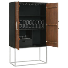 Load image into Gallery viewer, Borman - 2 Door Home Bar Cabinet Wine Storage - Walnut And Black