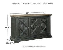 Load image into Gallery viewer, Tyler Creek - Black / Gray - Dining Room Server