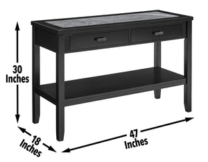 Garvine - Sintered Stone Sofa Table - Black