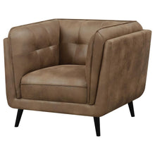 Load image into Gallery viewer, Thatcher - Upholstered Tuxedo Arm Tufted Accent Chair - Brown