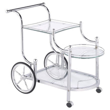 Load image into Gallery viewer, Sarandon - 3-Tier Glass Shelf Metal Bar Cart - Chrome