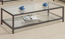 Load image into Gallery viewer, Trini - 1-Shelf Glass Top Coffee Table - Black Nickel