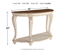 Load image into Gallery viewer, Realyn - White / Brown - Sofa Table