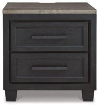 Load image into Gallery viewer, Foyland - Black / Brown - Two Drawer Night Stand