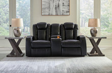 Load image into Gallery viewer, Caveman Den - Midnight - Power Reclining Loveseat with Console/ Adj Hdrst