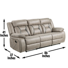 Load image into Gallery viewer, Tyson - Recliner Sofa With Drop Down Table - Pearl Silver
