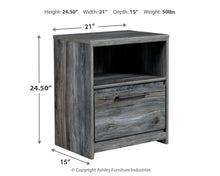 Load image into Gallery viewer, Baystorm - Gray - One Drawer Night Stand