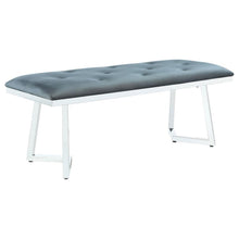 Load image into Gallery viewer, Beaufort - Velvet Upholstered Dining Bench - Steel Gray