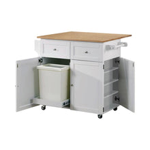 Load image into Gallery viewer, Jalen - 3 Door Mobile Kitchen Cart - Natural Brown And White