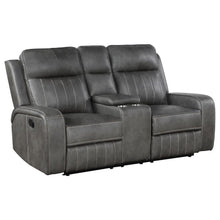 Load image into Gallery viewer, Raelynn - Upholstered Track Arm Motion Loveseat - Gray