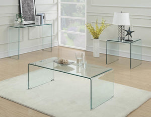 Ripley - Tempered Bent Glass Entryway Console Table - Clear