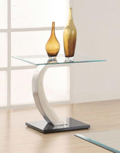 Load image into Gallery viewer, Pruitt - Rectangular Glass Top Metal Side End Table - Satin