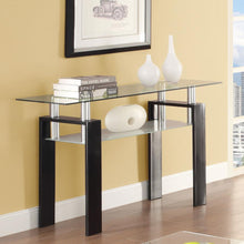 Load image into Gallery viewer, Dyer - Rectangular Glass Top Entryway Sofa Console Table - Black