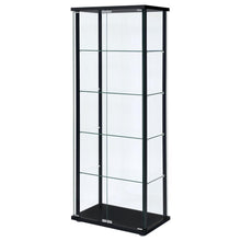 Load image into Gallery viewer, Delphinium - 5-Shelf Clear Glass Curio Display Cabinet - Black