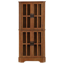 Load image into Gallery viewer, Coreosis - 4 Door Wood Corner Curio Cabinet - Golden Brown