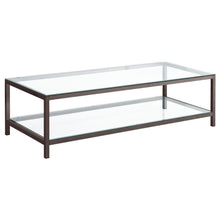 Load image into Gallery viewer, Trini - 1-Shelf Glass Top Coffee Table - Black Nickel