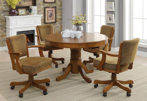 Mitchell - 5-Piece Dining And Game Table Set - Amber