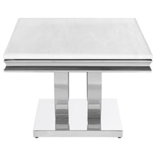 Load image into Gallery viewer, Kerwin - Rectangular Stone Top Coffee Table - White And Chrome