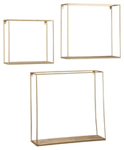 Load image into Gallery viewer, Efharis - Natural / Gold Finish - Wall Shelf Set (Set of 3)